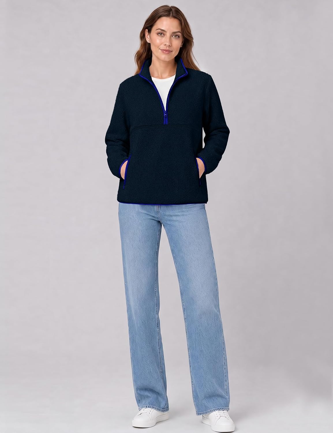 Rapbin Fleece Jacket Women Quarter Zip Pullover Sweatshirt 2026 Fall Winter