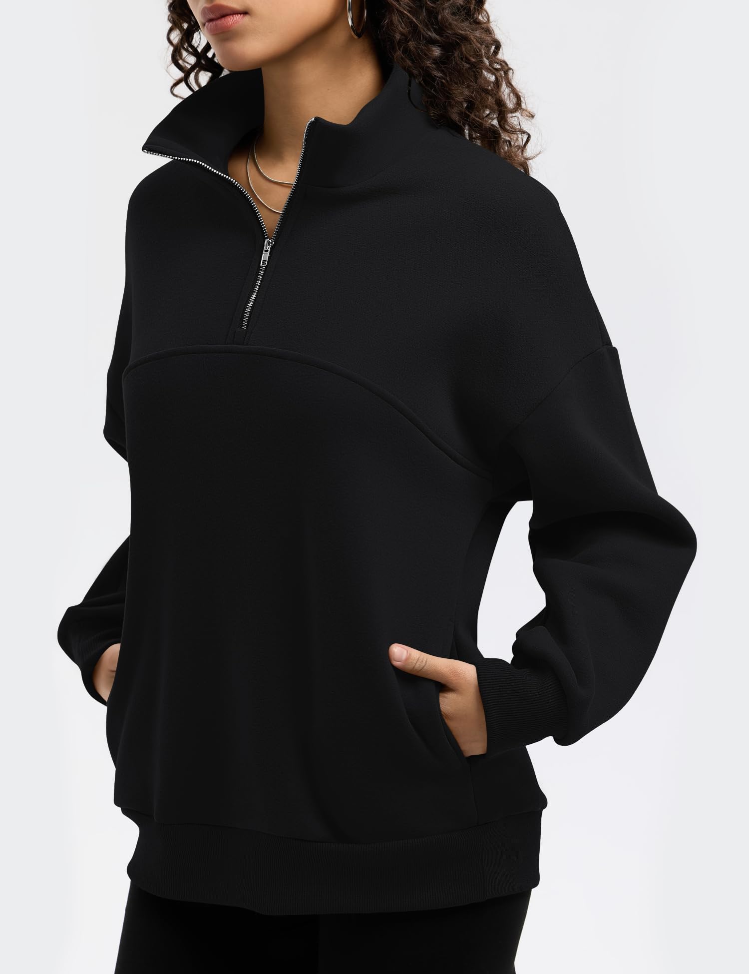 Rapbin Womens Sweatshirts Fleece Pullover Women Quarter Zipper Clothes
