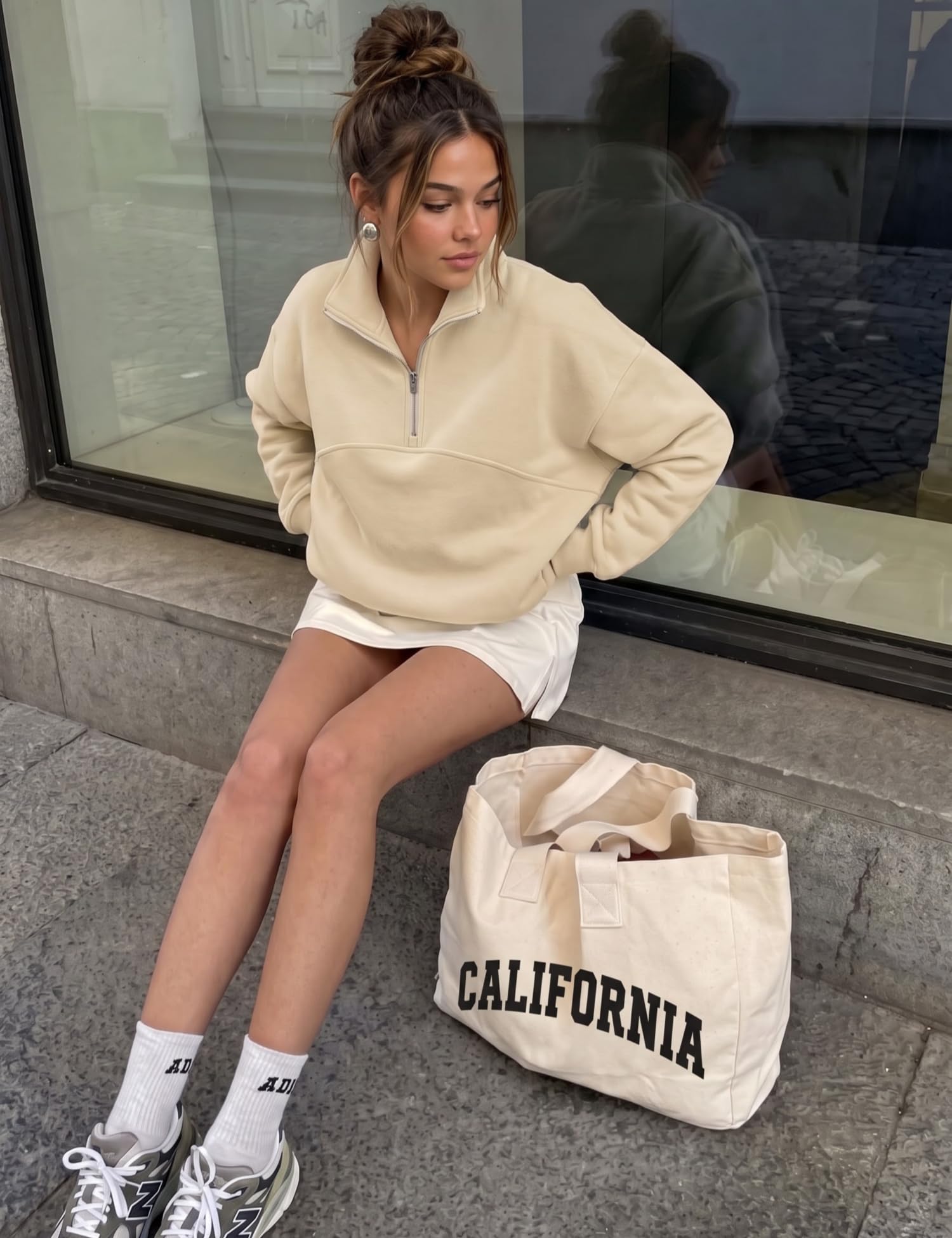 Rapbin Womens Sweatshirts Fleece Pullover Women Quarter Zipper Clothes