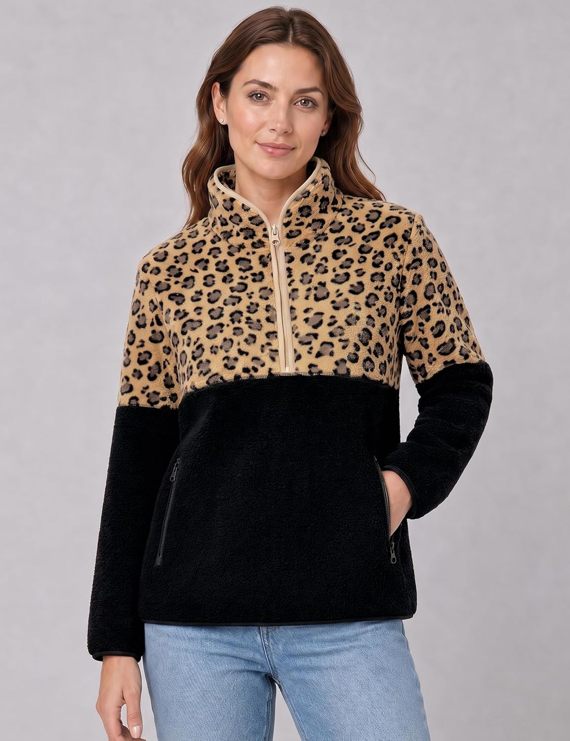 Rapbin Fleece Jacket Women Quarter Zip Pullover Sweatshirt 2026 Fall Winter