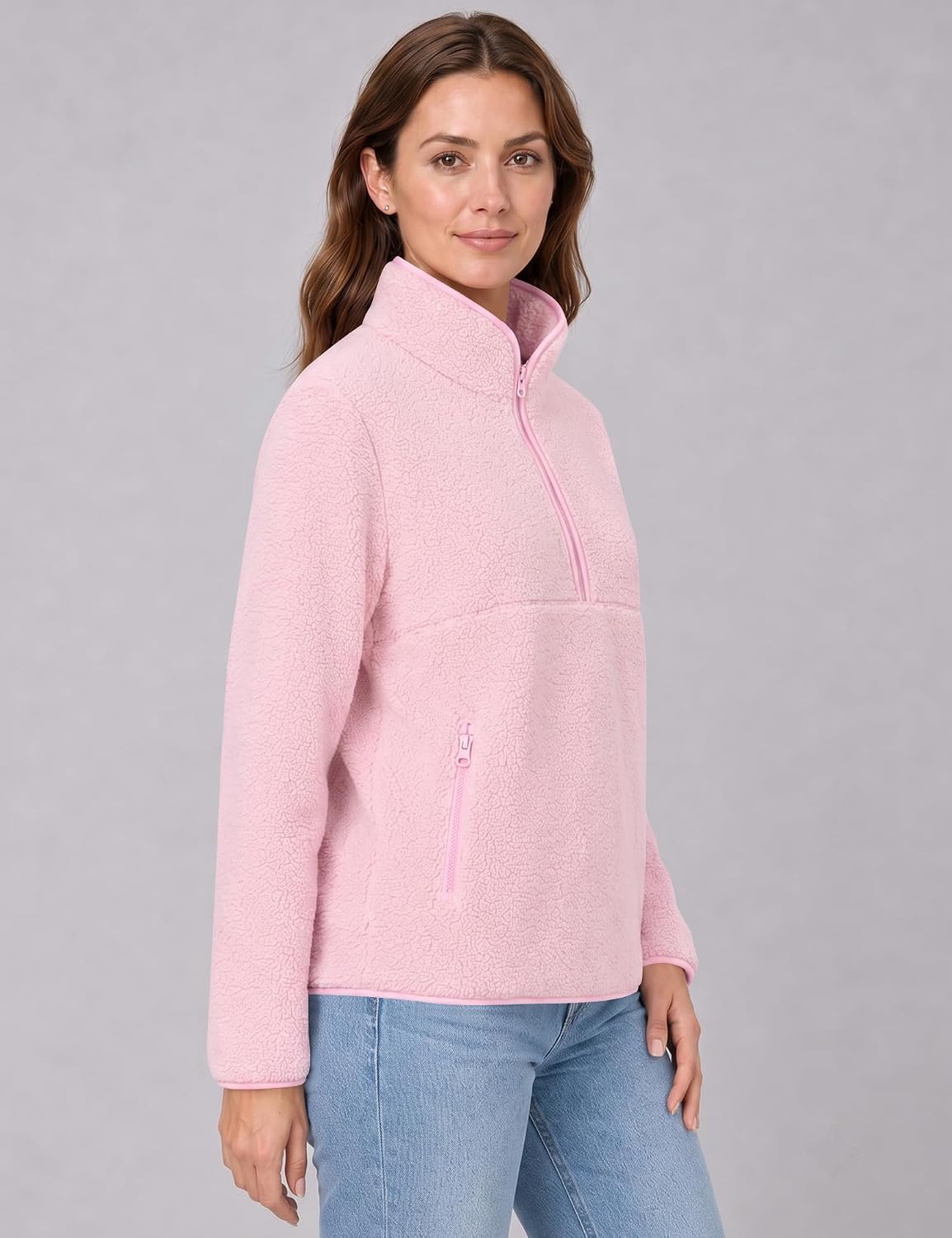 Rapbin Fleece Jacket Women Quarter Zip Pullover Sweatshirt 2026 Fall Winter