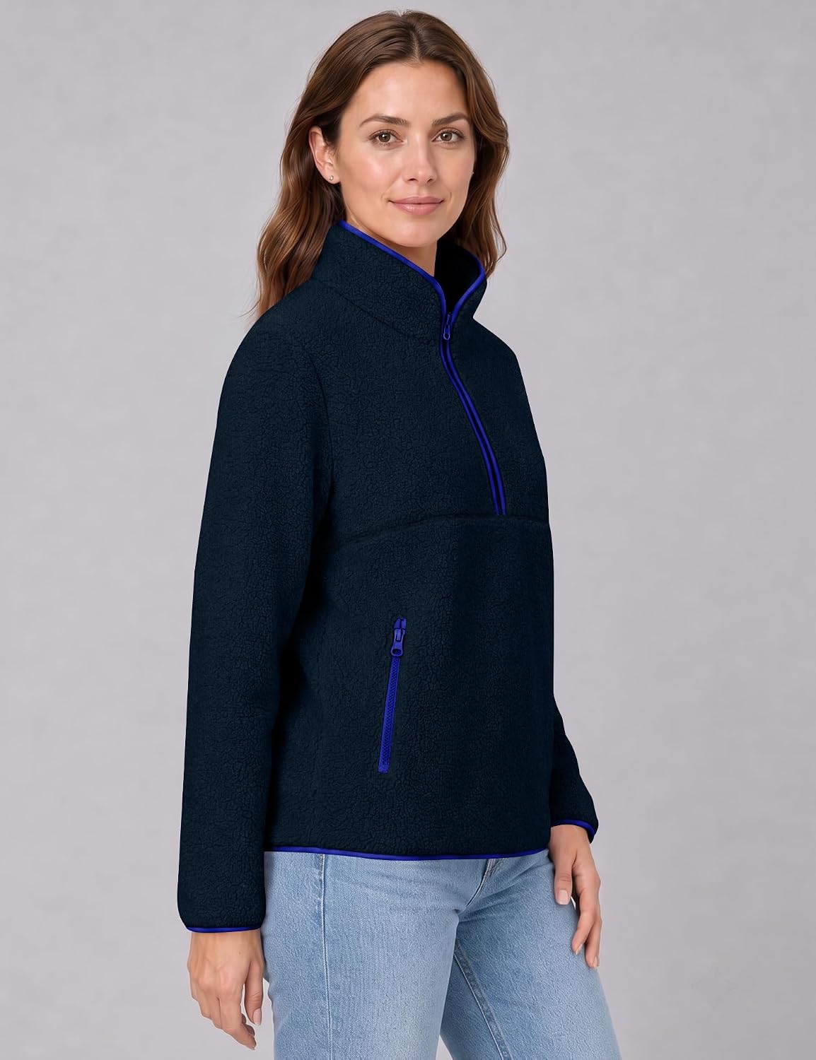 Rapbin Fleece Jacket Women Quarter Zip Pullover Sweatshirt 2026 Fall Winter