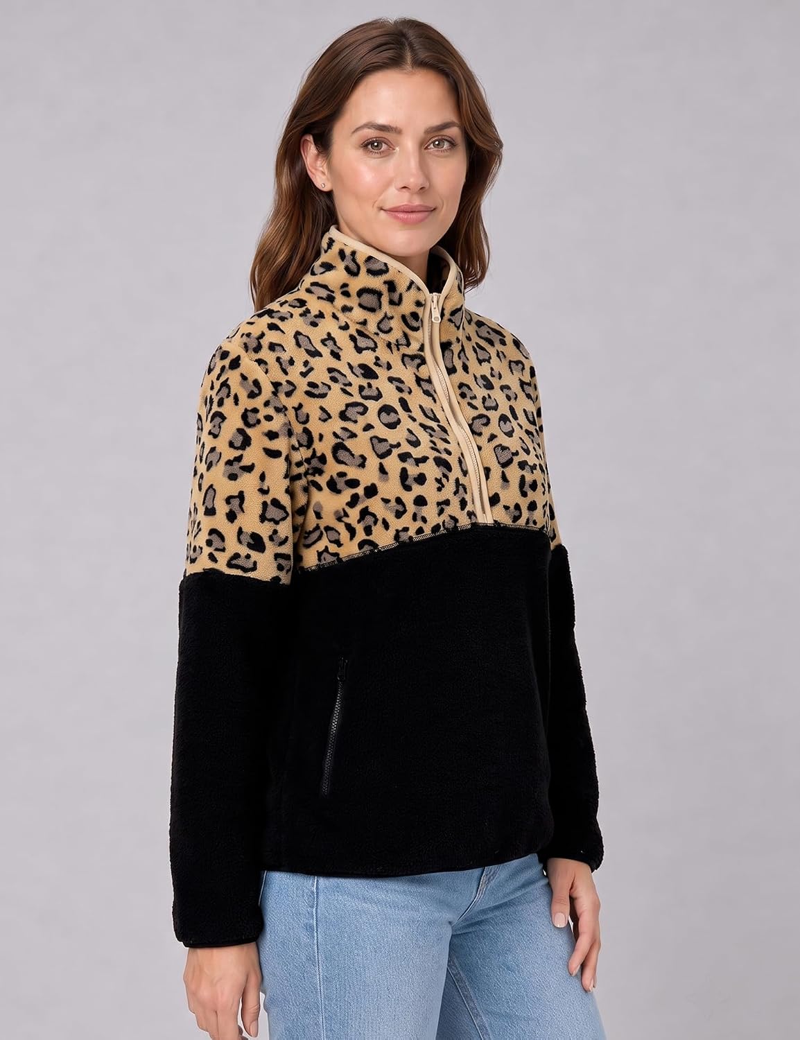 Rapbin Fleece Jacket Women Quarter Zip Pullover Sweatshirt 2026 Fall Winter