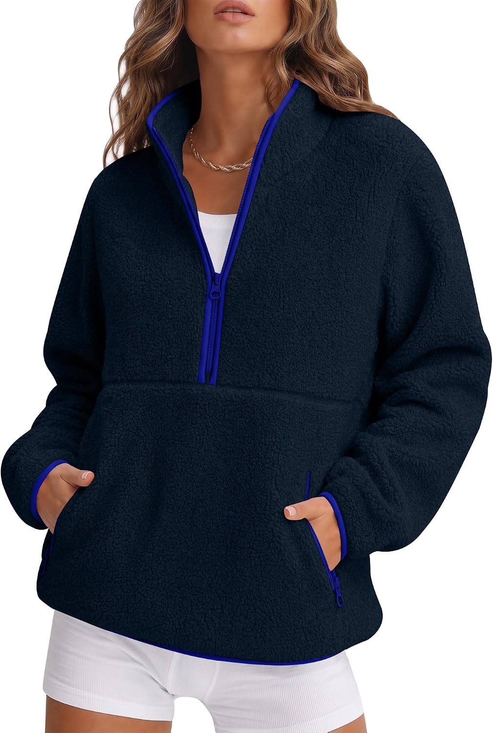 Rapbin Fleece Jacket Women Quarter Zip Pullover Sweatshirt 2026 Fall Winter