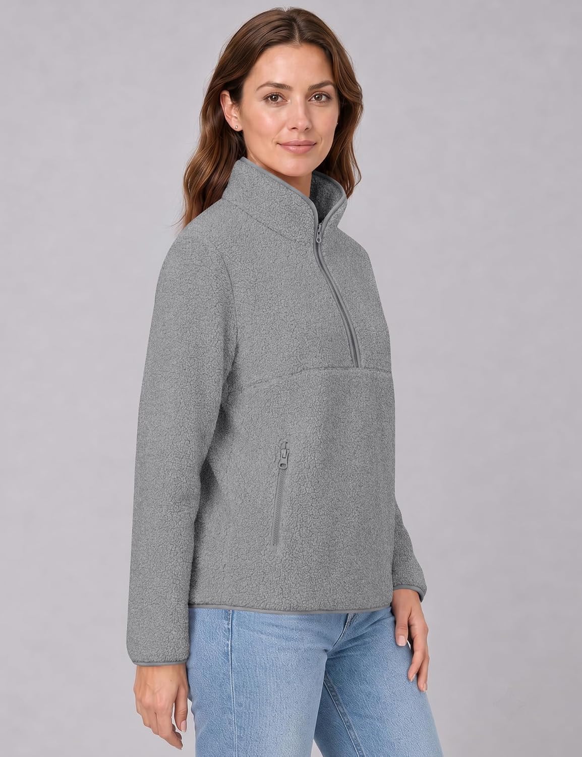 Rapbin Fleece Jacket Women Quarter Zip Pullover Sweatshirt 2026 Fall Winter