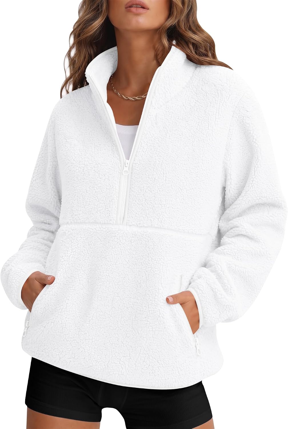Rapbin Fleece Jacket Women Quarter Zip Pullover Sweatshirt 2026 Fall Winter
