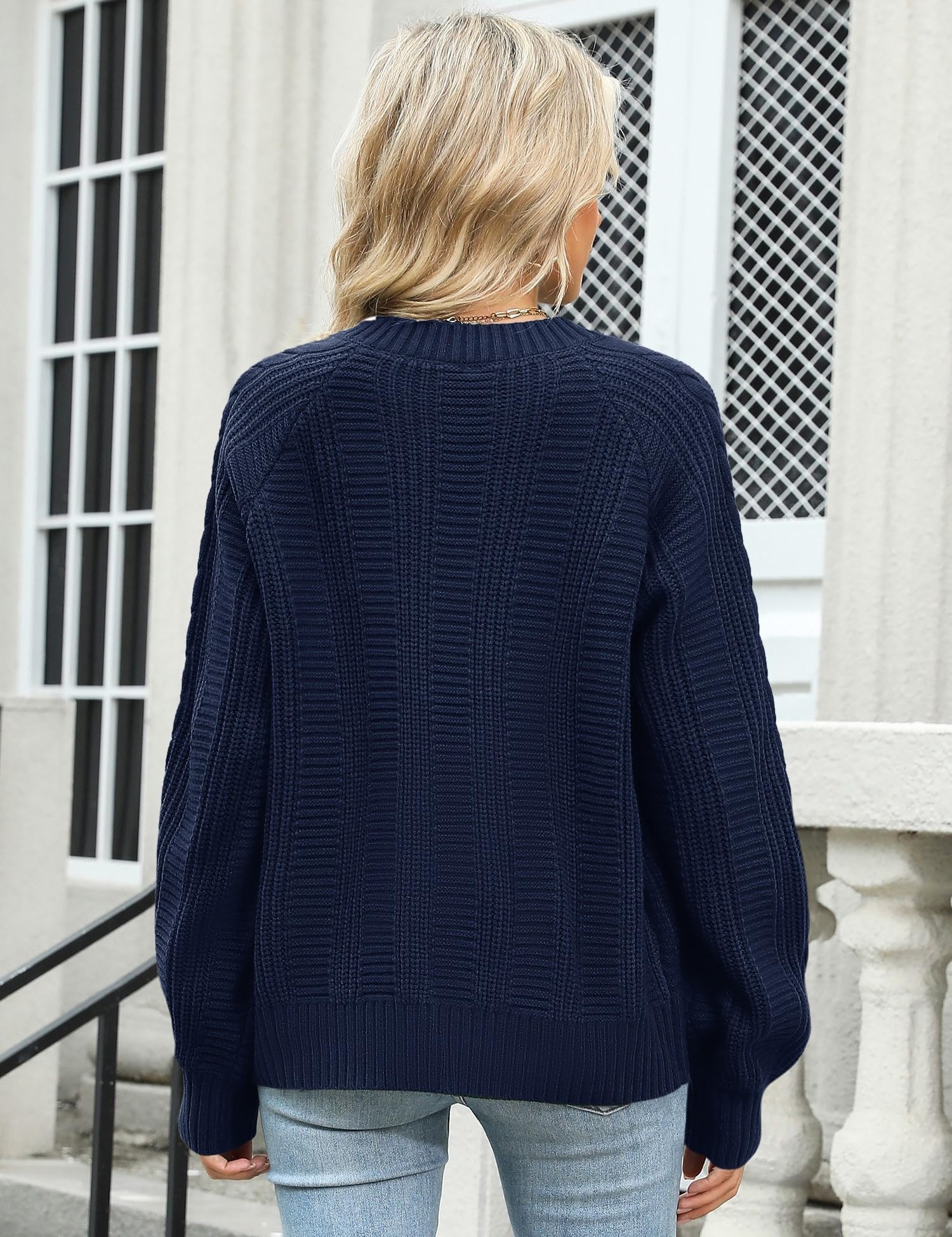 Rapbin Women's Cable Knit Cardigan Open Front Sweater Casual Long Sleeve Button Coats Outerwear