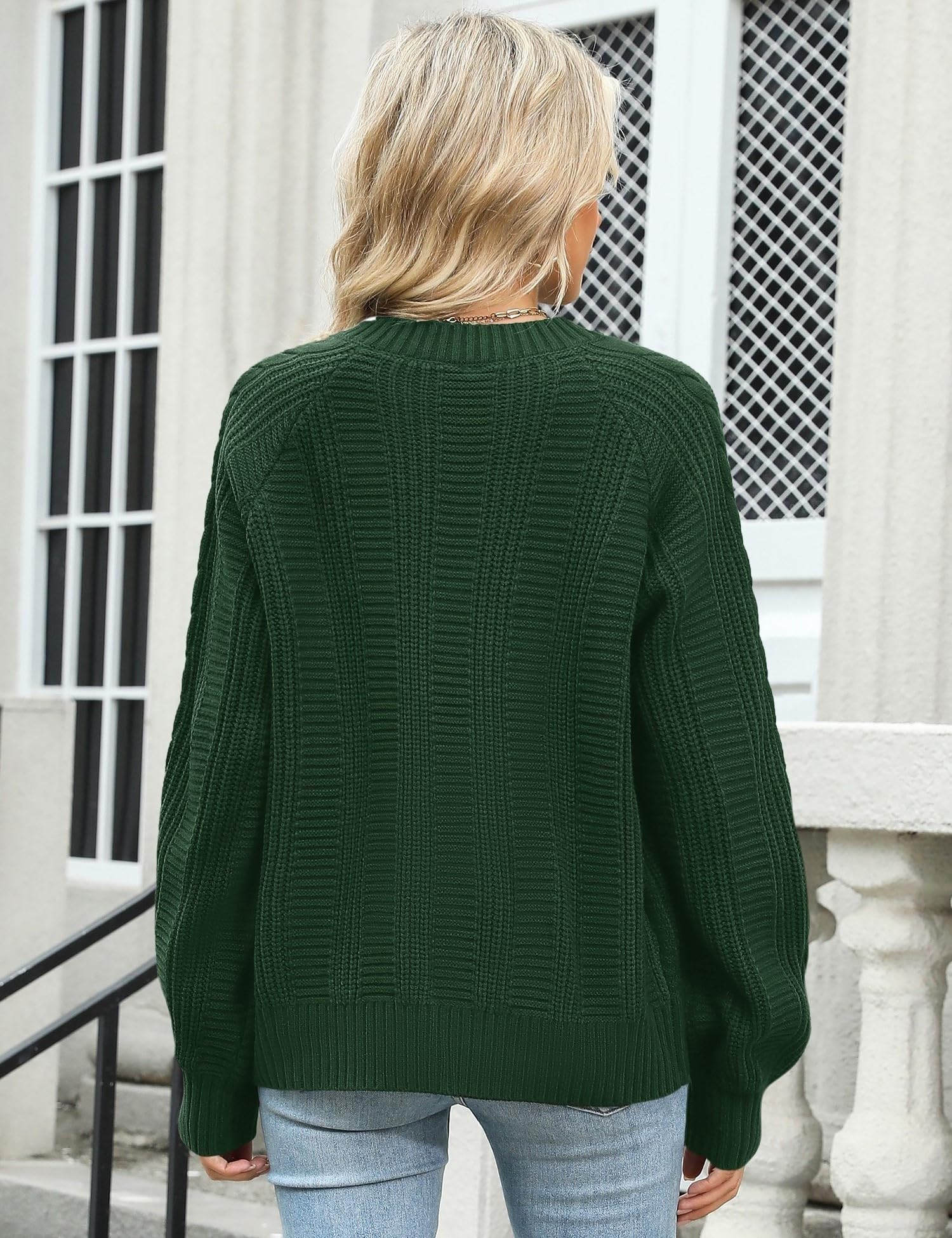 Rapbin Women's Cable Knit Cardigan Open Front Sweater Casual Long Sleeve Button Coats Outerwear