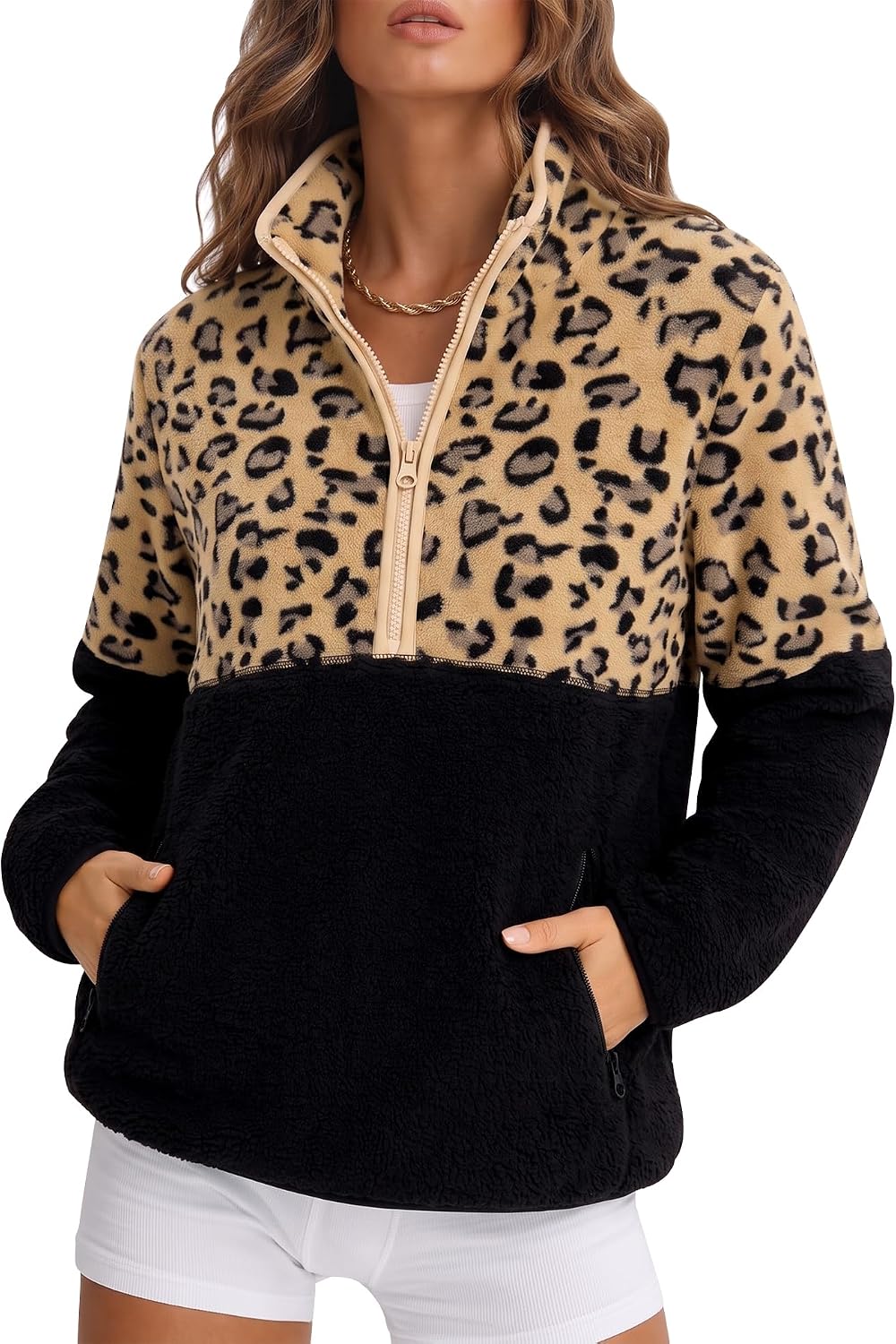 Rapbin Fleece Jacket Women Quarter Zip Pullover Sweatshirt 2026 Fall Winter