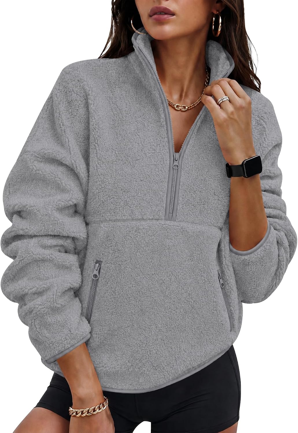 Rapbin Fleece Jacket Women Quarter Zip Pullover Sweatshirt 2026 Fall Winter